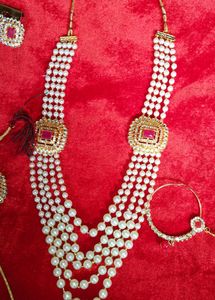 Pink Pearl Choker Jwellery Sets Combo