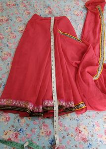 Stunning Pink Saree With Blouse (4-5year)