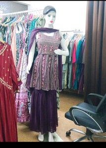 Elegant Purple Embroidered Kurta Set