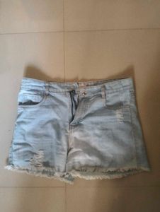 Ripped Denim Shorts