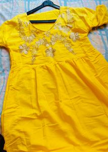 Yellow Short Anarkali