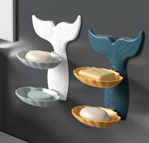 Mermaid Double Layer Soap Tray, Self Adhesive Merm