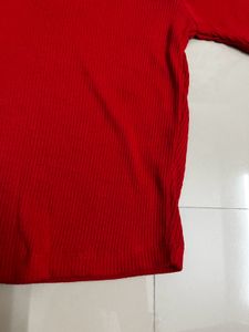 V-neck Red Top