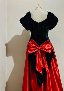 Red &amp; Black Velvet Dress