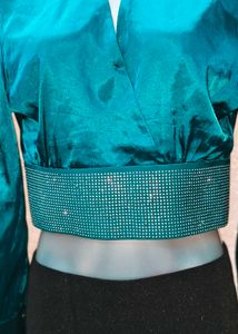 Size S/M  🎁Buy 2 Get 1 Free 🎁 Teal Sparkle Satin