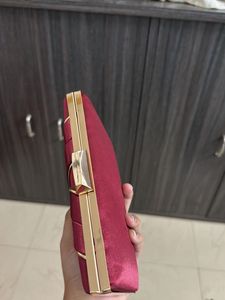 Partywear Maroon Clutch