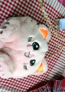 Cute Pink Plush Bear Shoulder Bag
