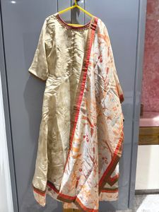 Elegant Beige Anarkali Dress