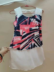 Pink And White Top