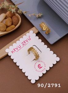 Anti Tarnish Leaf Design Adjustable Ring