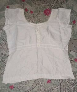 White Lace Trim Top