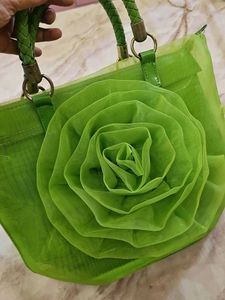 Green Floral Handbag