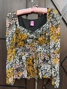 Black Floral Top