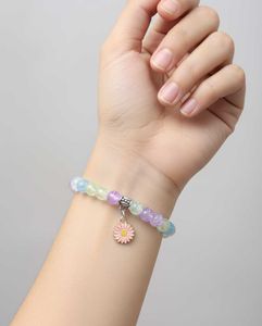 Daisy Charm Beaded Bracelet