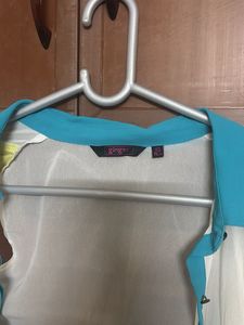 Sheer Colorful Button Down Top