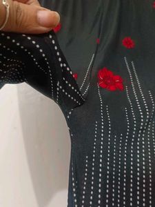 Polyester Floral Print Straight Pant