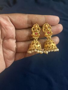 Golden Jhumka Earrings