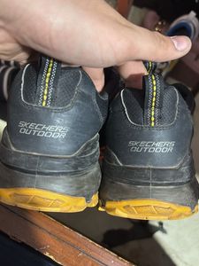 UK-10 Black and Yellow Skechers Trekking Shoes