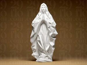 Geometric Saint Mary Statue 3d Printed