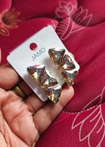 JAMD Triangle Crystal Earrings