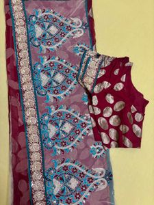 Elegant Maroon Saree