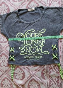 Women Crop Top &amp; Over Sized T Shirt