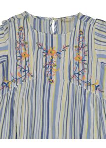 Striped Embroidered Top