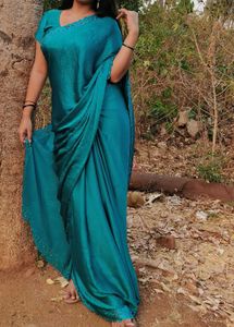 Elegant Teal Saree