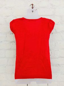 Red Top with Bow Detail