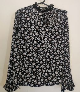 Black &amp;white Floral Shirt