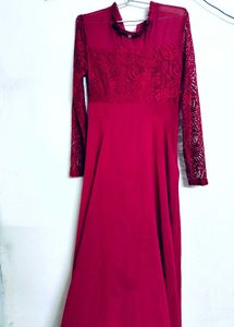 Elegant Red Lace Dress