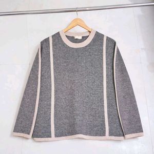Stylish Gray Knit Sweater