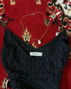 Lace Black Midi Dress