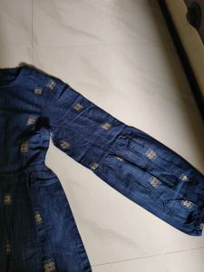 Blue Printed Short Kurti