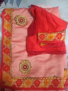 Peach Saree with Embellishments