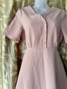 Pink&amp;White Checked Dress