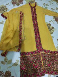 Yellow Embroidered Kurta Set