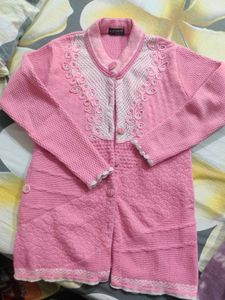 Pink Embellished Knit Cardigan