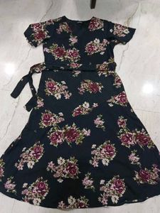 Midi Fit And Flare Wrap Dress