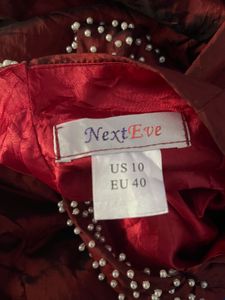 Burgundy Beaded Party Dress