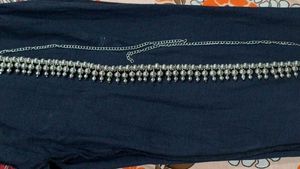 Silver beaded chain hip belt