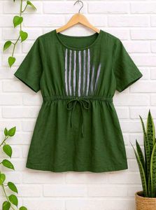 Green Tie-Waist Top
