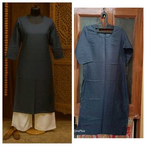 💫Grey Colour Plain Kurti