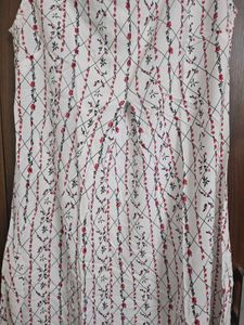Off White Red Floral A Line Dress
