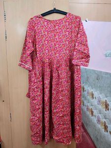 Elegant Pink Printed Kurta Dress (CP)