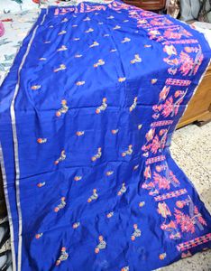 Blue Embroidered Saree