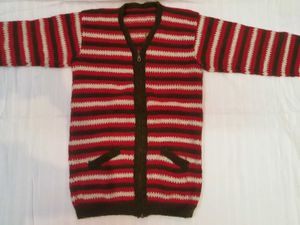 Striped Knit zip up sweater