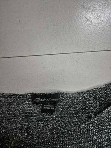 Gray Knit Off-Shoulder Mini Dress