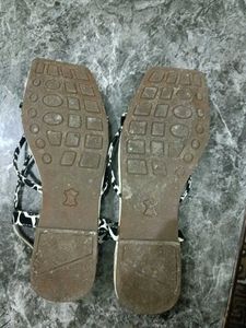 Animal Print Strappy Square Toe Sandals