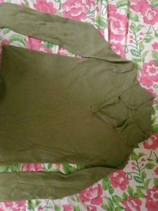 Olive Green Long Sleeve Top